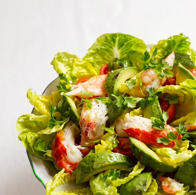 Salade de king crab et avocat